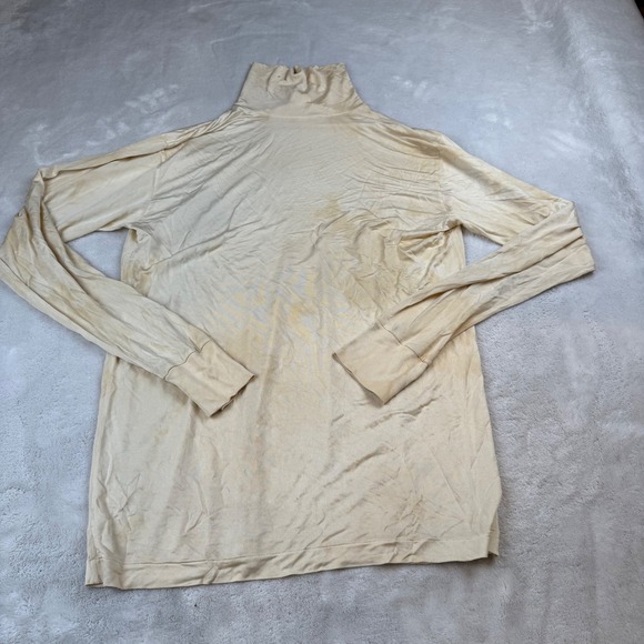 Eddie Bauer Mens Silk Turtleneck Tall XL Long Sleeve Beige Shirt Top - Picture 1 of 5